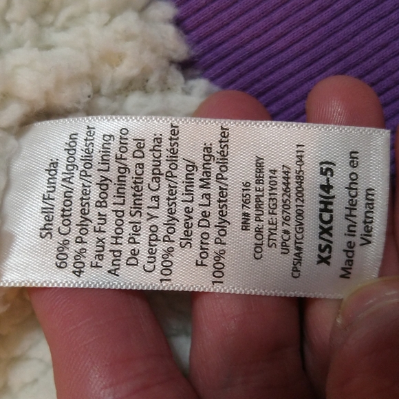 Girls Faded Glory purple hoodie - Picture 6 of 7